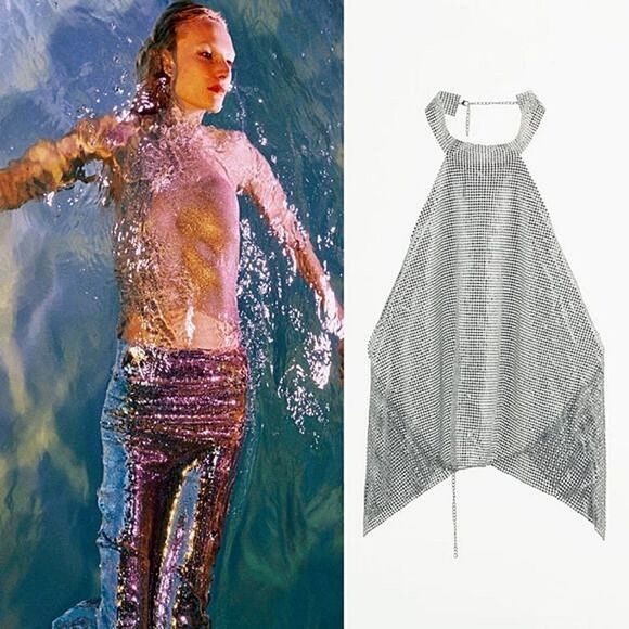 ZARA HALTER JEWELED TOP - Picture 4 of 13